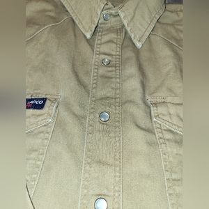 Khaki Men's Pearl Snap LapcoFR brand button down